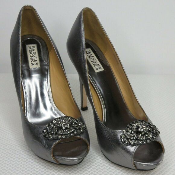 Badgley Mischka Goodie III Peep Toe Heel Shoes 9.5 - Picture 1 of 8